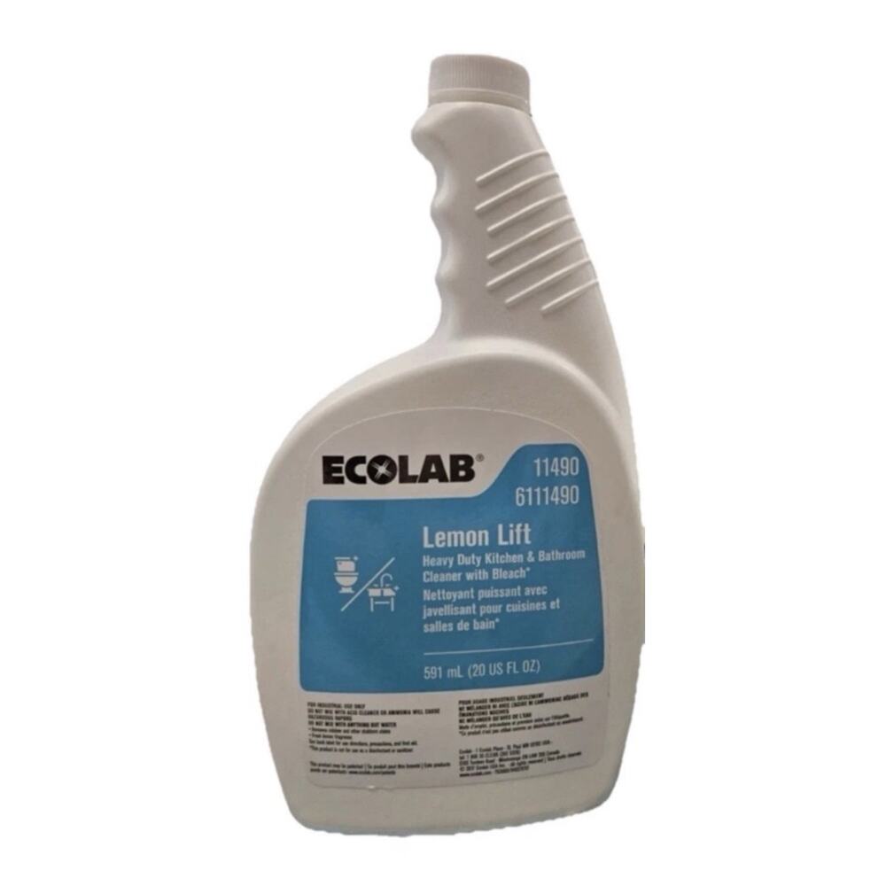 Ecolab 6111490 Lemon Lift Heavy Duty Kitchen & Bathroom Cleaner 20 Fl Oz